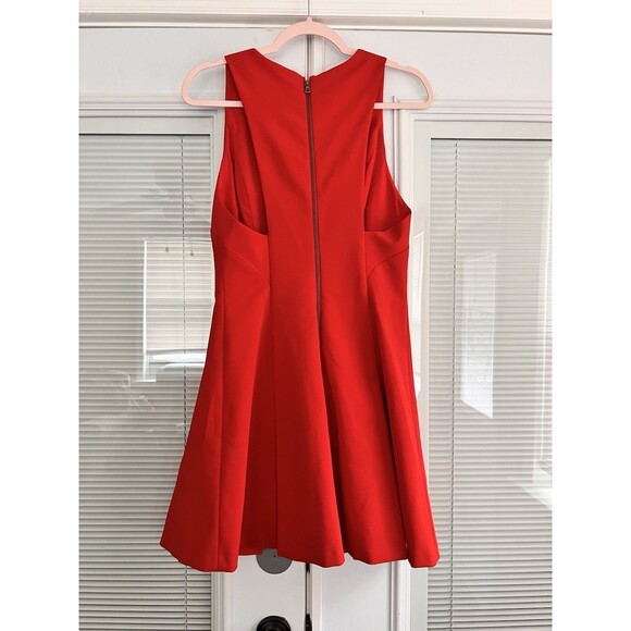 Alice + Olivia Elva Dress Women’s Size 8 Red Mini Exposed Zipper Sleeveless - Picture 9 of 13